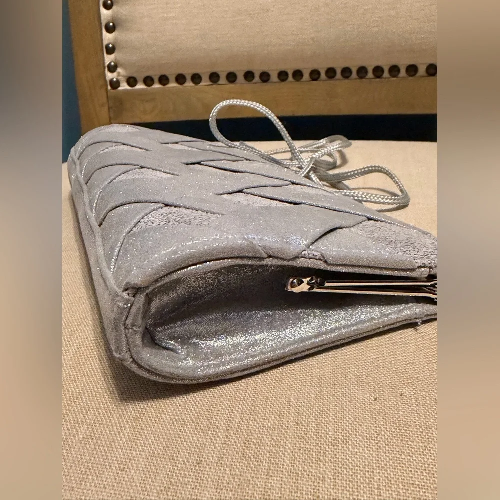 Kate Landry Silver Evening Convertible Clutch